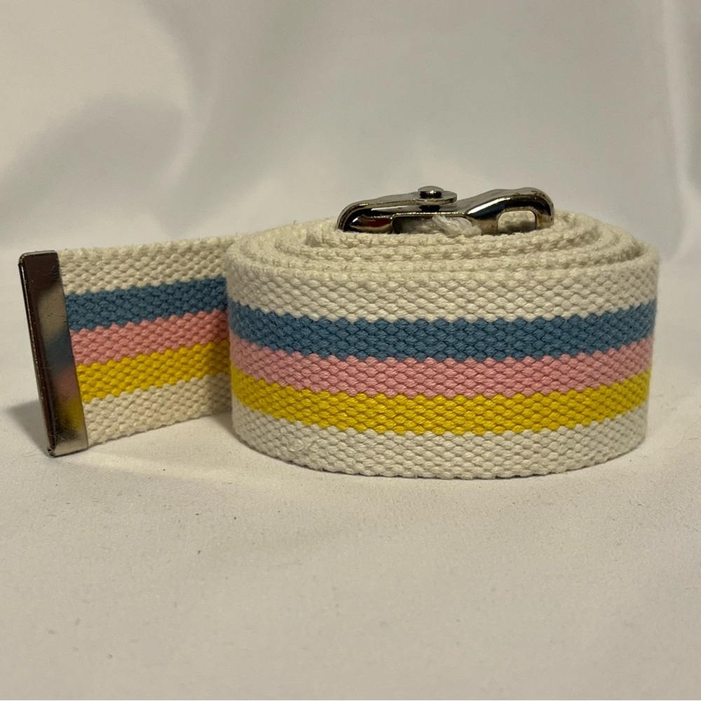 McKesson 858 Gait Belt 2” X 60” Heavy Duty Pastel Striped Tiger Teeth Buckle